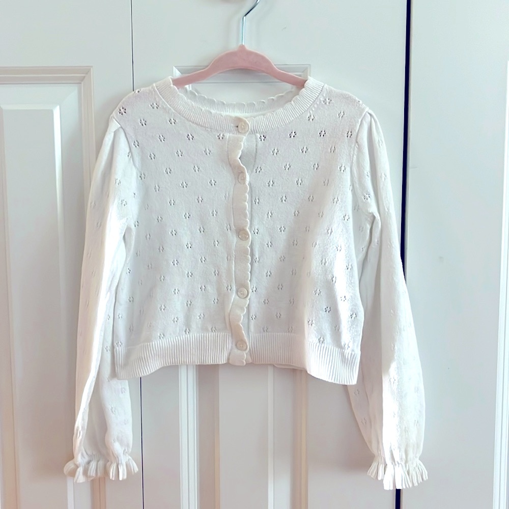 Gap Kids White Long Sleeve Cardigan 5T